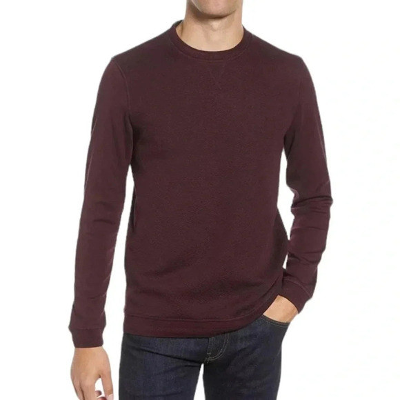 Ted Baker London Tricks Slim Fit Quilted Jersey Sweatshirt Burgundy Size XXL - Picture 11 of 11